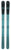 Teal and black all-mountain skis with modern design, crafted for performance and versatility in various snow conditions.