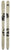 Beige and black Völkl skis with abstract designs, perfect for stylish winter adventures and high-performance skiing.