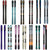 Colorful modern skis in various designs and sizes, featuring graphics on durable materials, ideal for winter sports.